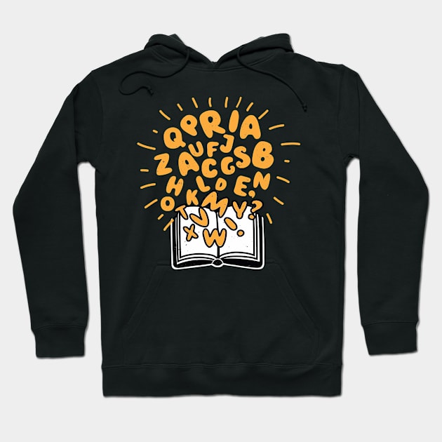 Book Lover Reading Alphabet Books Hoodie by Foxxy Merch